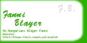 fanni blayer business card